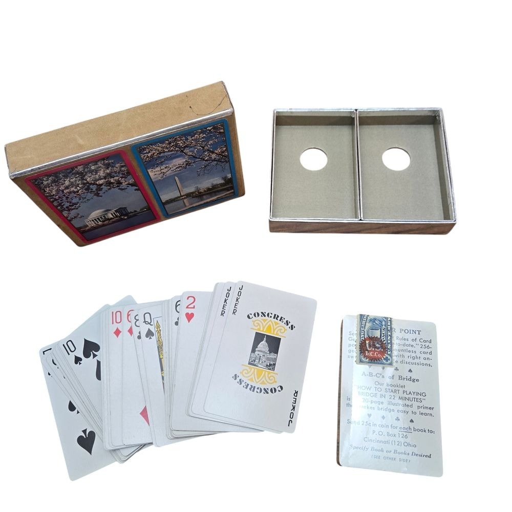 VTG Union Carbide DC Cherry‎ Blossom Playing Cards Double Deck - Picture 3 of 3